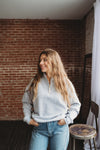 Terry Half Zip Sweatshirt- Grey
