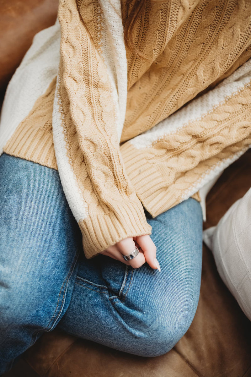 Mustard Cable Knit Sweater