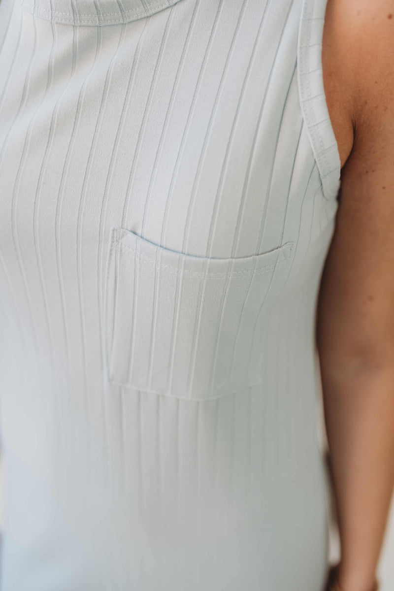 Ribbed Midi Dress- Mint