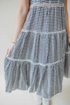Gingham Detail Washed Dress - Black