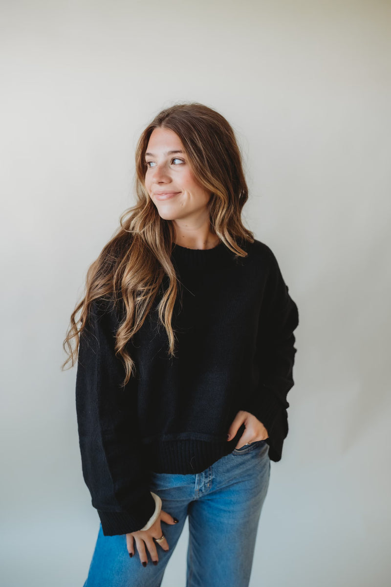 Black Ribbed Sweater