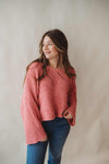 Chenille Sweater Top- Pink