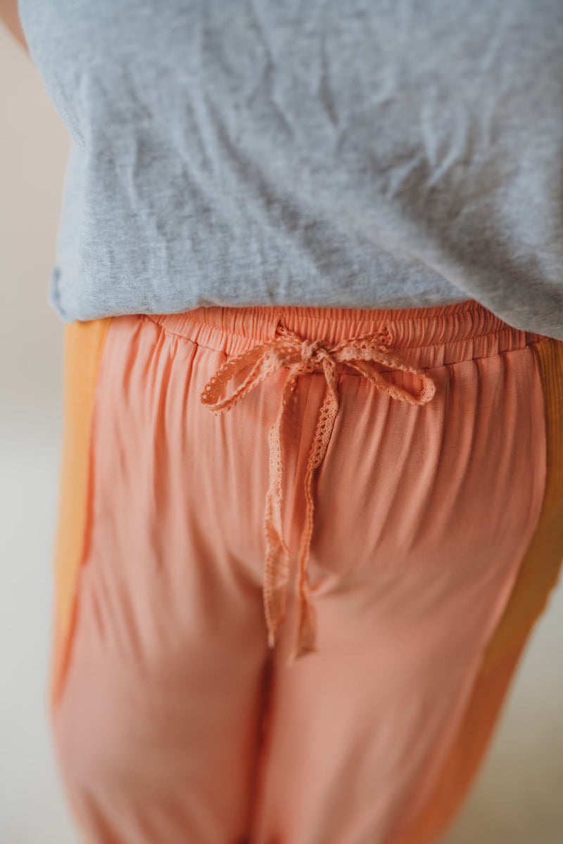 Melon Drawstring Wide Leg Pants