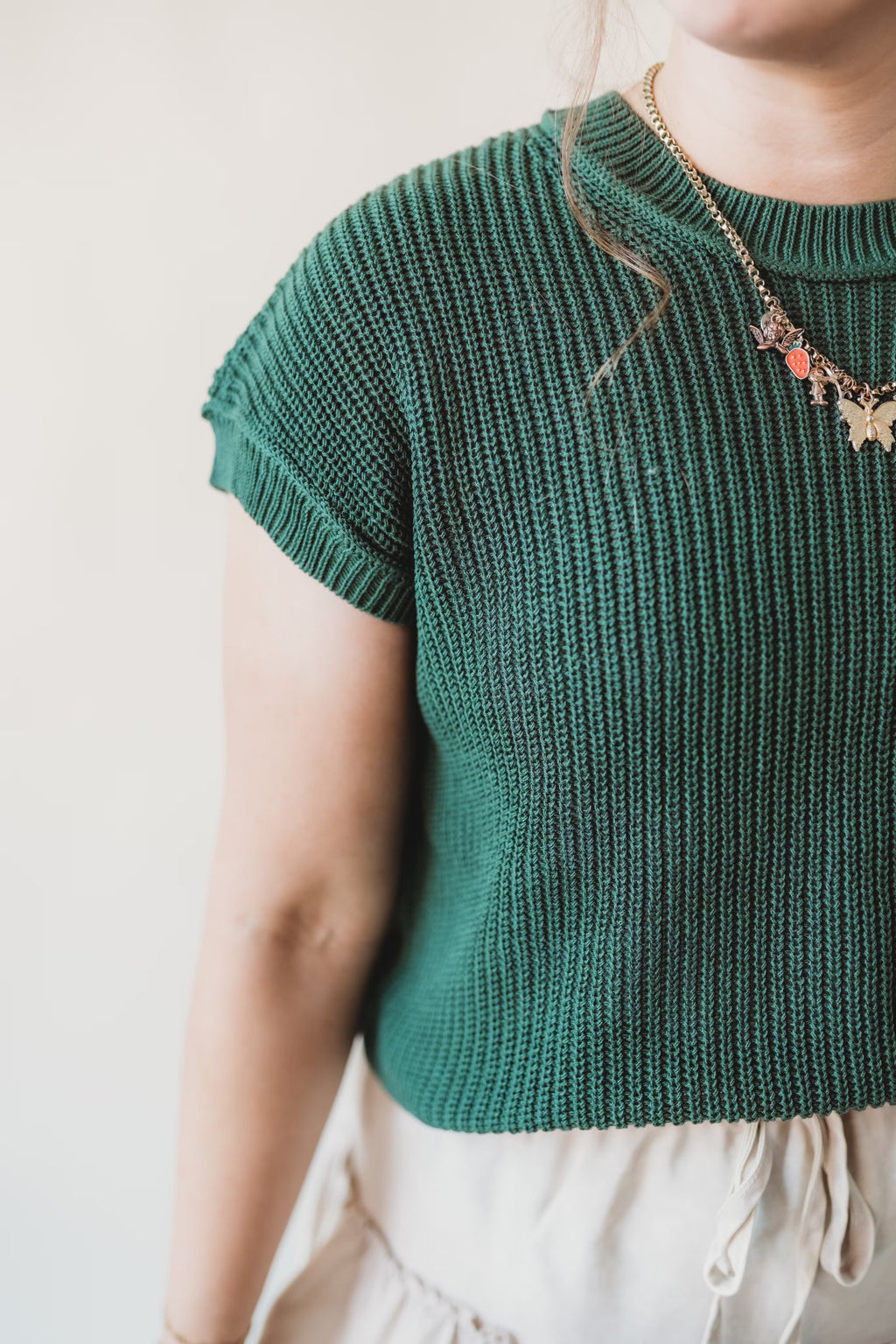 Oversized Crew Neck Sweater- Green
