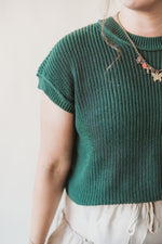 Oversized Crew Neck Sweater- Green