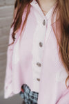 Raw Hem Hooded Jacket- Pink