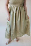 Faye Ruffled Midi Dress- Kiwi