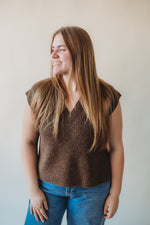Oversized Sweater Vest- Brown