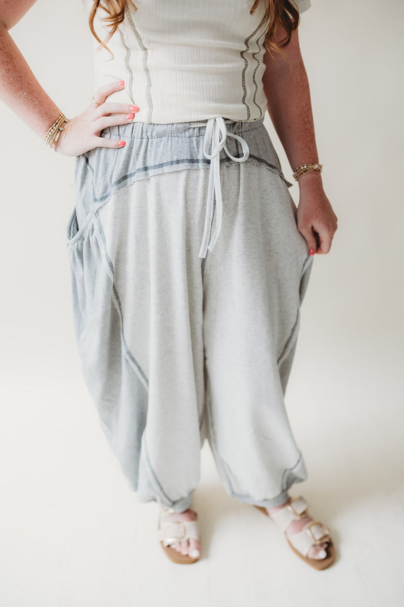 Contrasted Stitched Pants