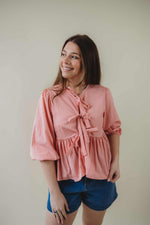 Caldorian Bubble Blouse- Pink