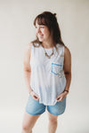 Floral Patch Tank- White