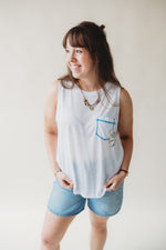 Floral Patch Tank- White