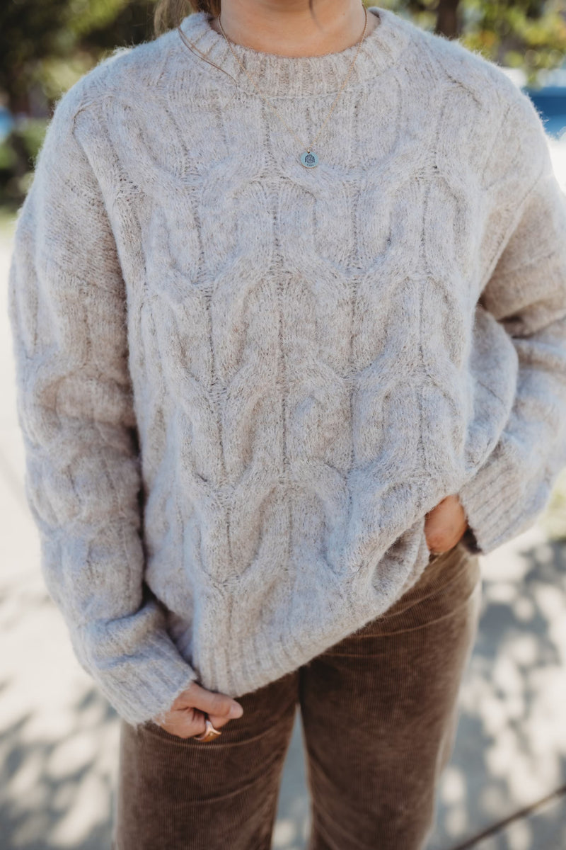 Every Cable Knit Sweater - Stone