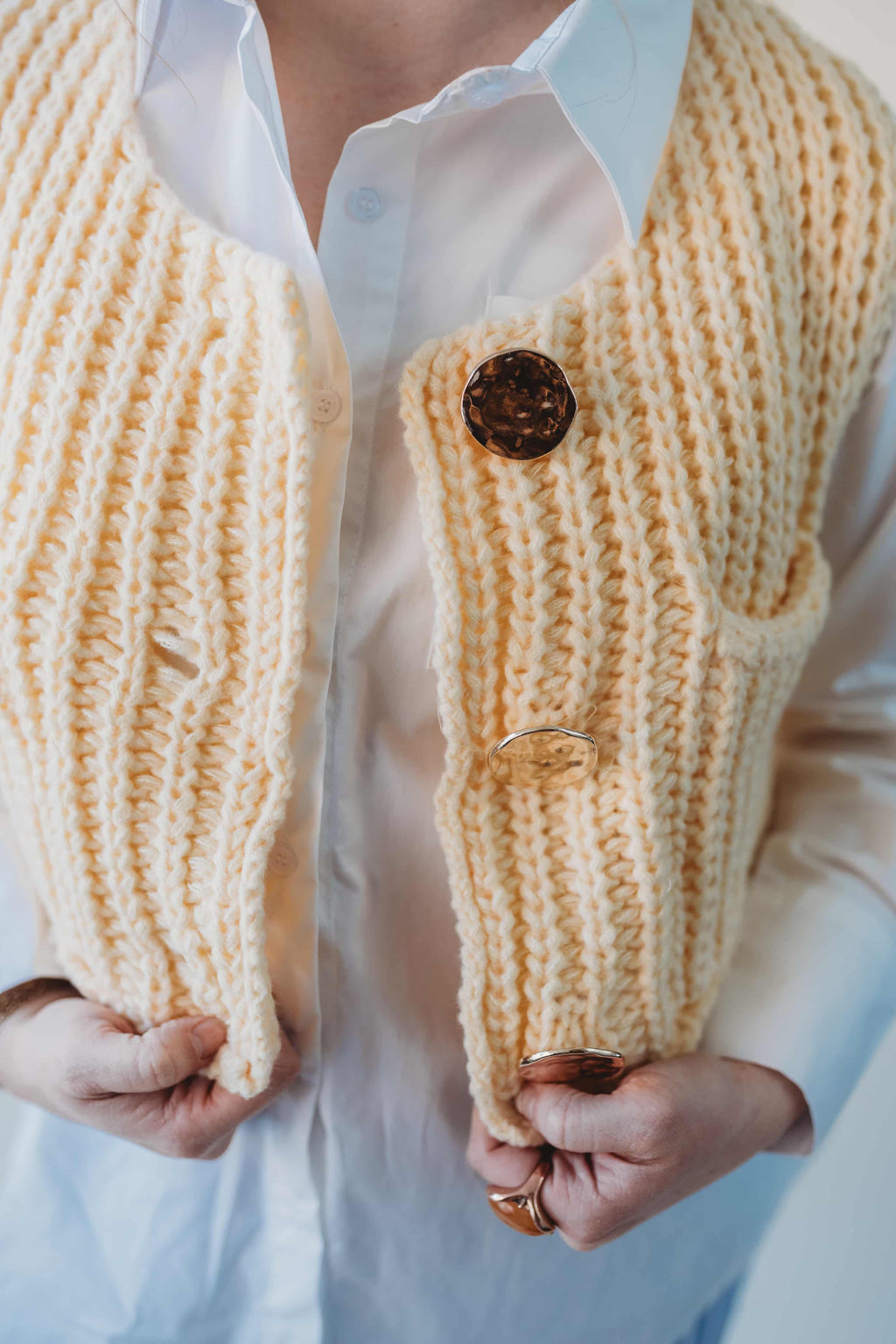 Shayla Sweater Vest- Yellow