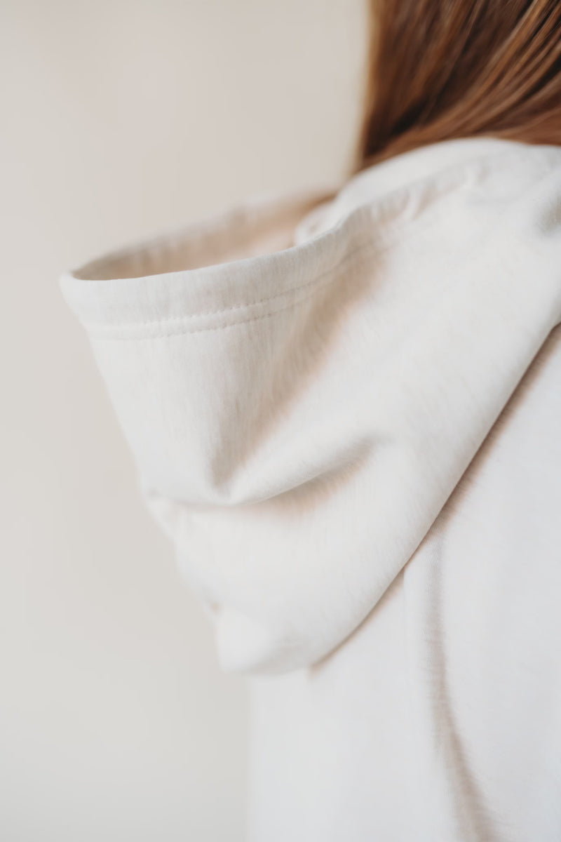 Oversized Scuba Hoodie- Beige