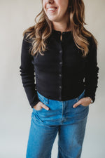 Jessi Buttoned Cardigan- Black