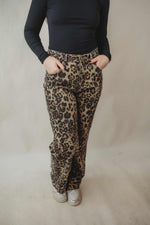 Leopard Print Straight Leg Jeans