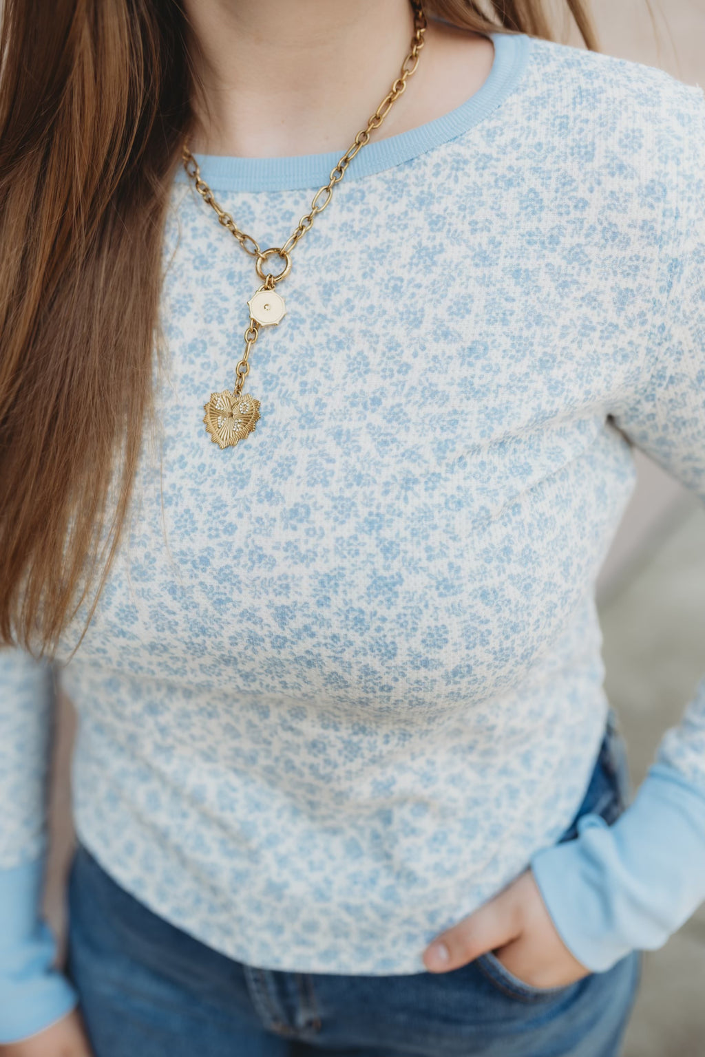 Textured Floral Knit Top