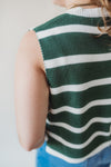Hannah Striped Sweater Vest- Green