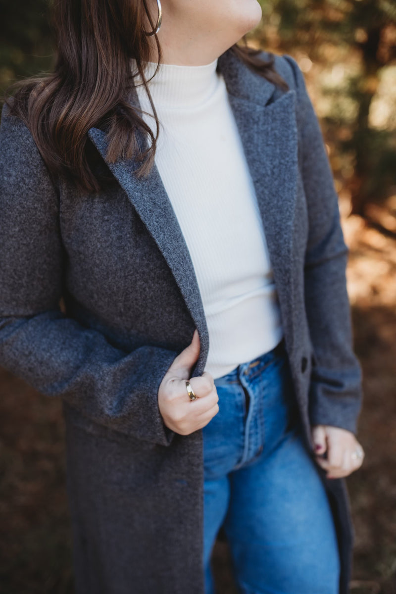 Longline Buttoned Trench Coat