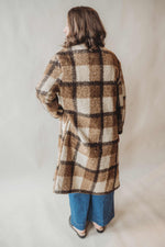 Plaid Oversized Trench Coat - Mocha