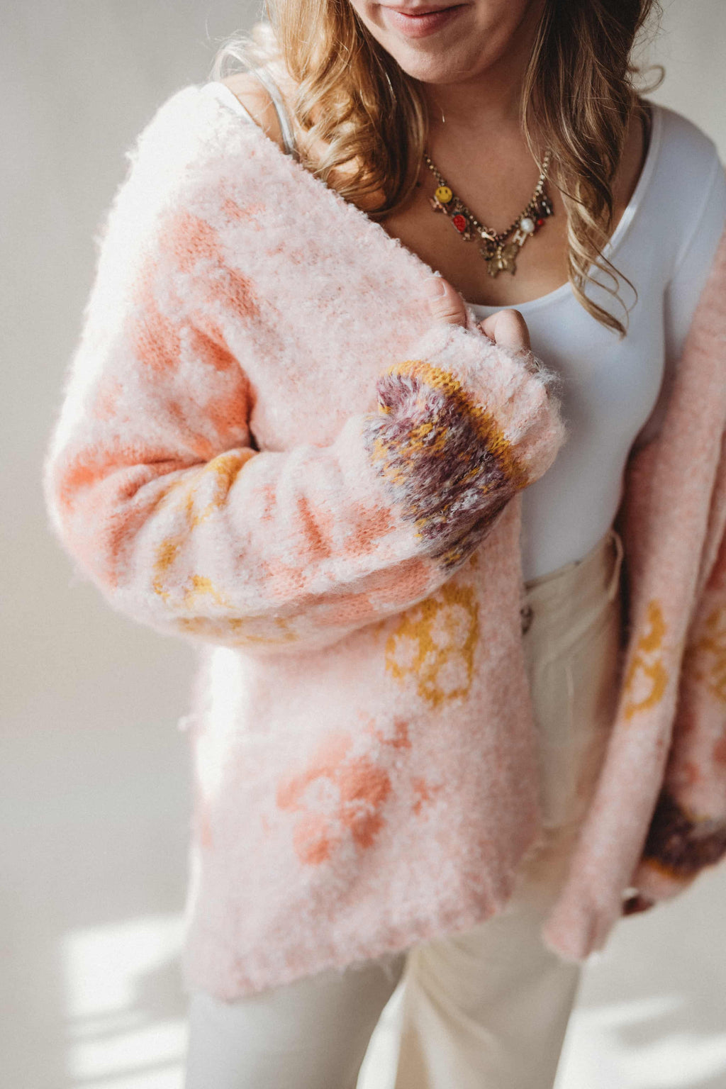 Oversized Cozy Pink Cardi