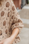 Chenille Contrast Cardigan- Mocha