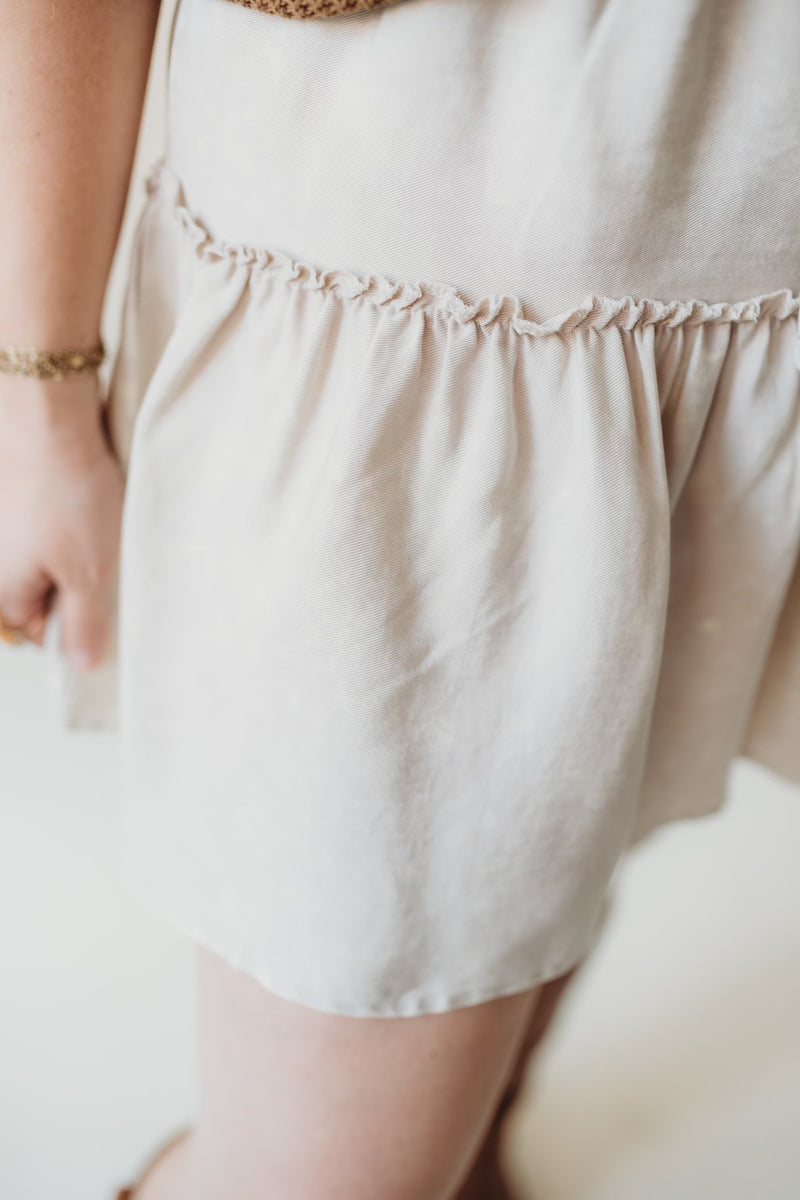 Tencel Tiered Mini Skirt