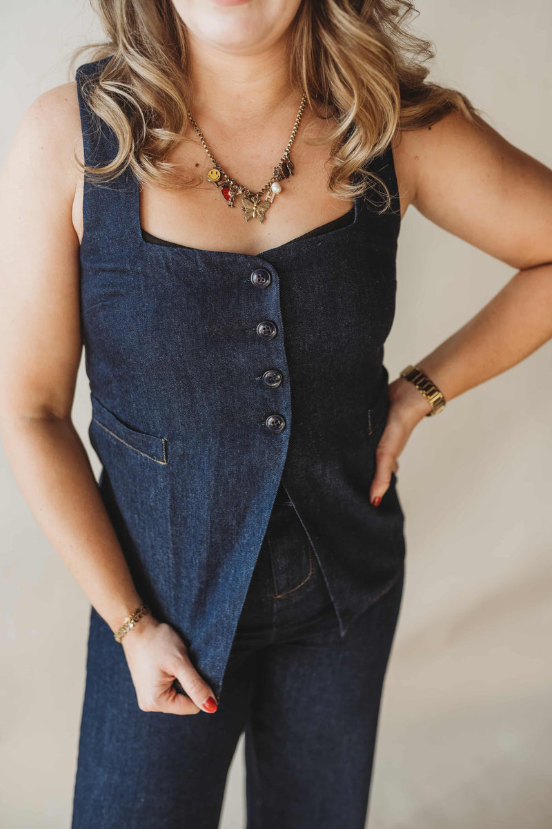 Buttoned Old School Denim Top