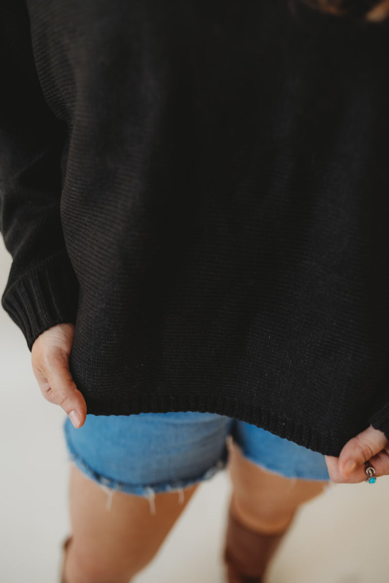 Dolman Sleeve Sweater -Black