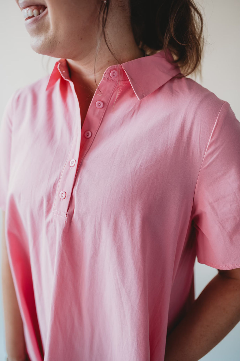 Poplin Pleated Mini Dress