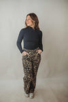 Leopard Print Straight Leg Jeans