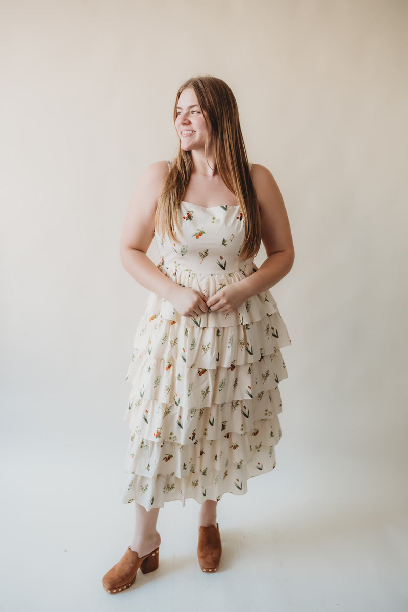 Allison Tiered Floral Midi