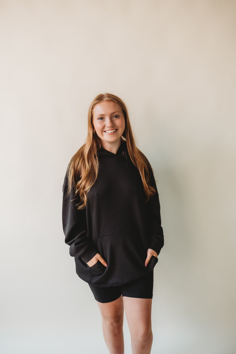 Oversized Scuba Hoodie- Black