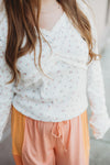 Floral V-Neck Long Sleeve Tee