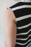 Hannah Striped Sweater Vest- Black
