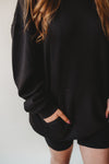 Oversized Scuba Hoodie- Black