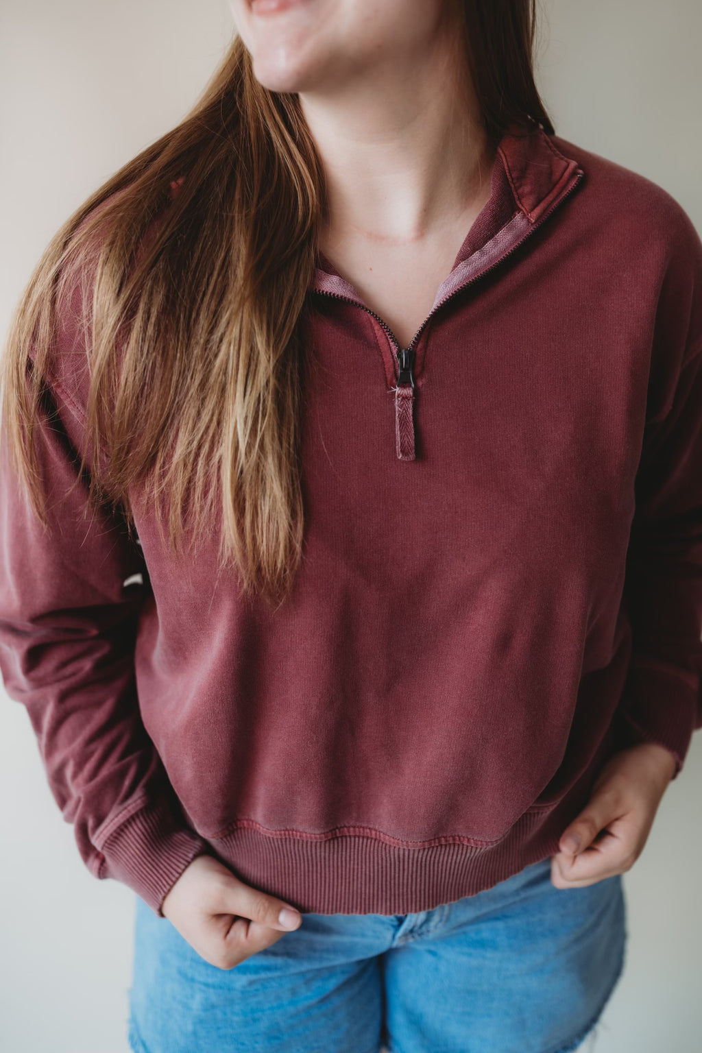 Terry Half Zip Top
