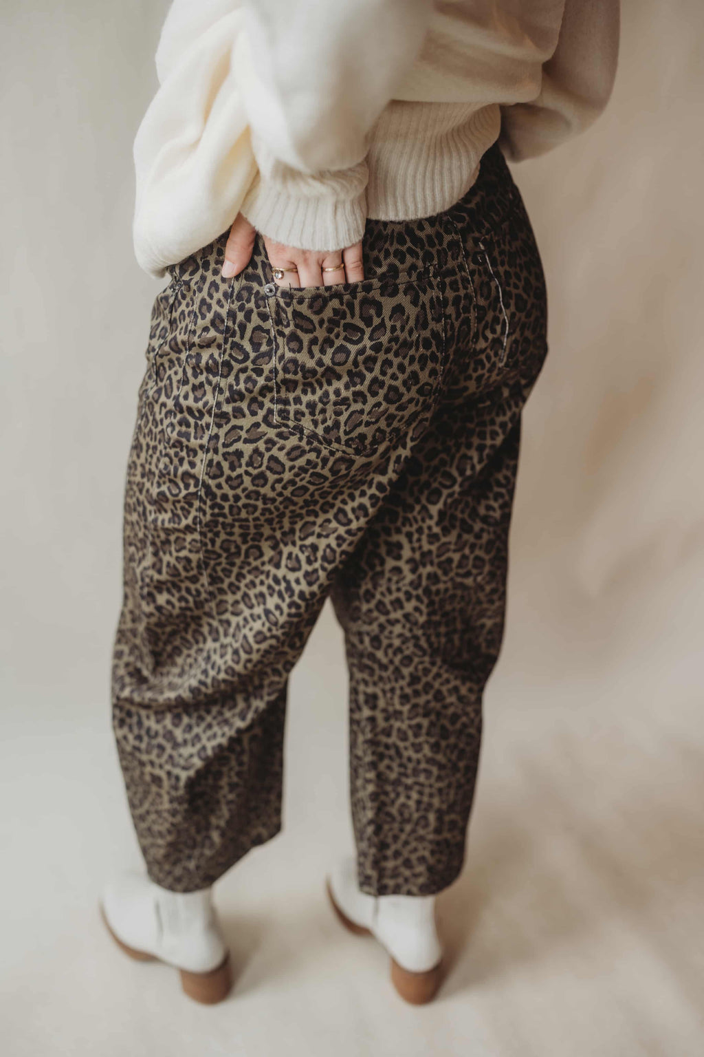 Leopard Barrel Jean