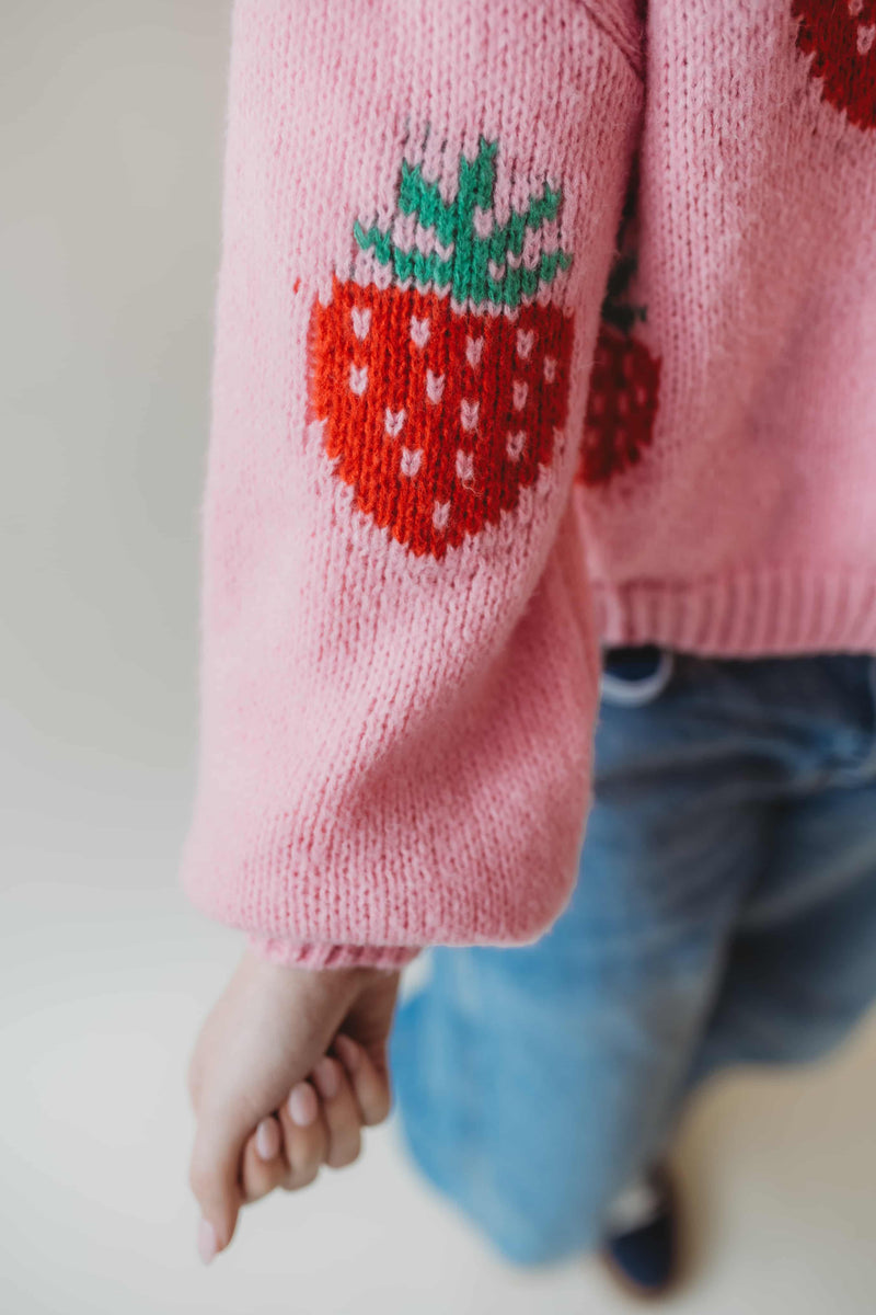 Blair Bow Cardigan-Strawberry