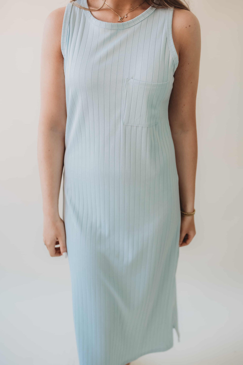 Ribbed Midi Dress- Mint