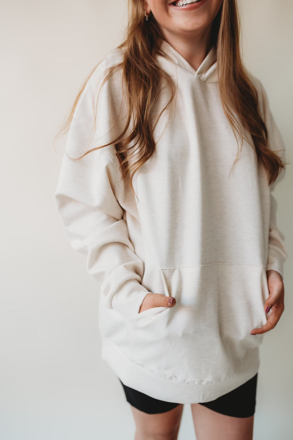 Oversized Scuba Hoodie- Beige