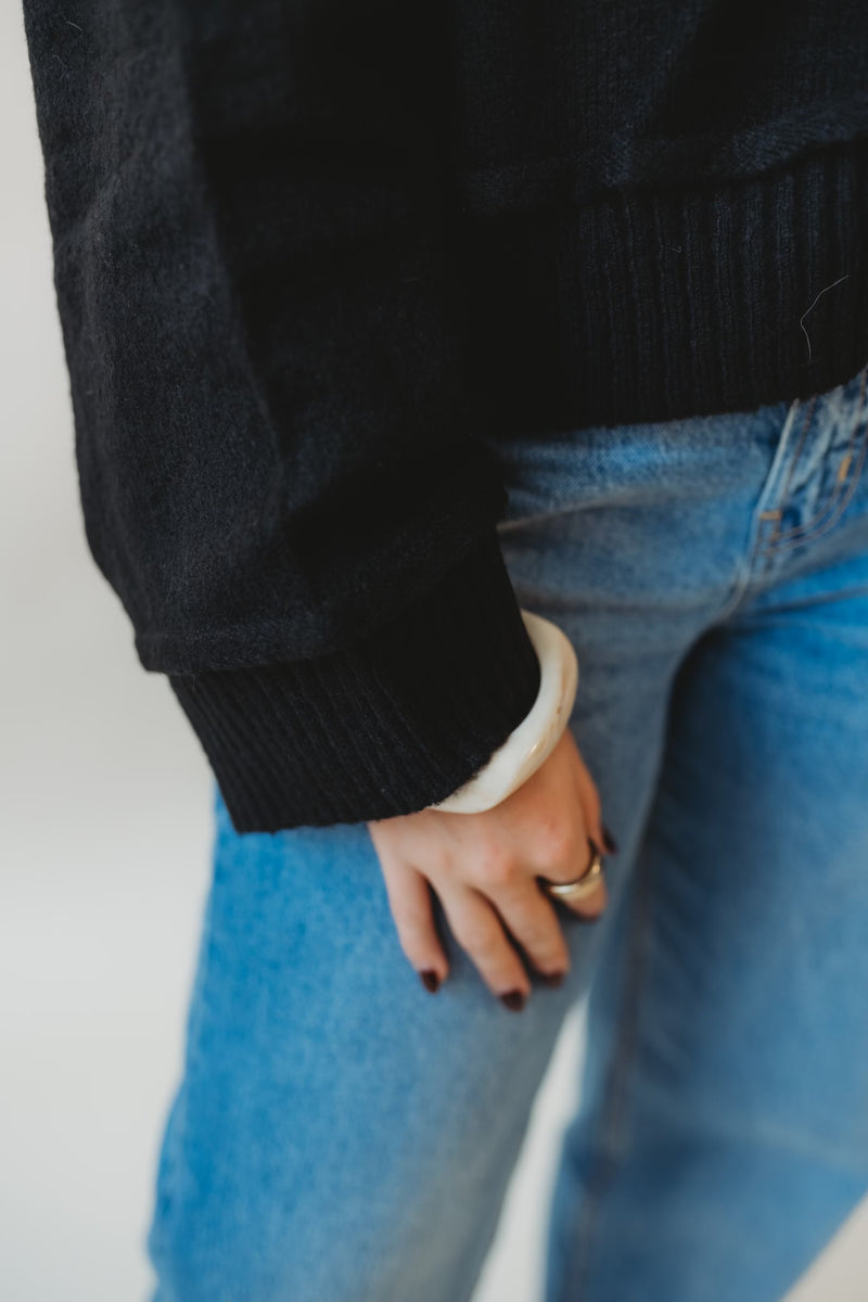 Black Ribbed Sweater