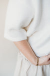 Brushed Button Sweater - Off White