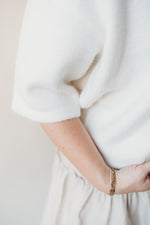 Brushed Button Sweater - Off White