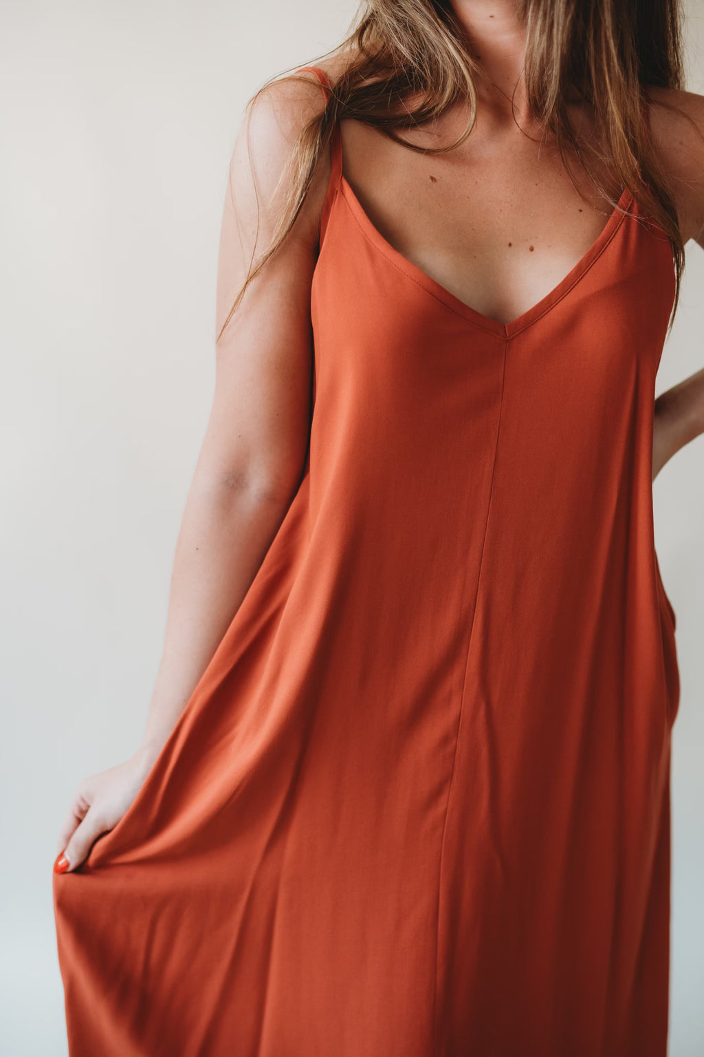 Arc Cami Dress- Rust
