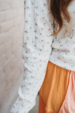 Floral V-Neck Long Sleeve Tee