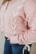 Pointelle Knit Sweater- Pink