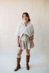 Brushed Button Sweater - Off White