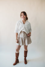 Brushed Button Sweater - Off White